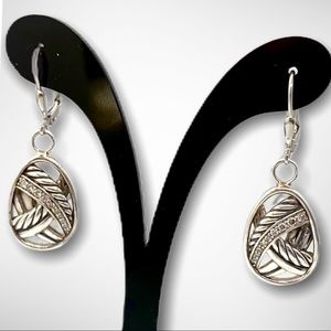 David Yurman Diamond Papyrus Dangle Drop Earrings